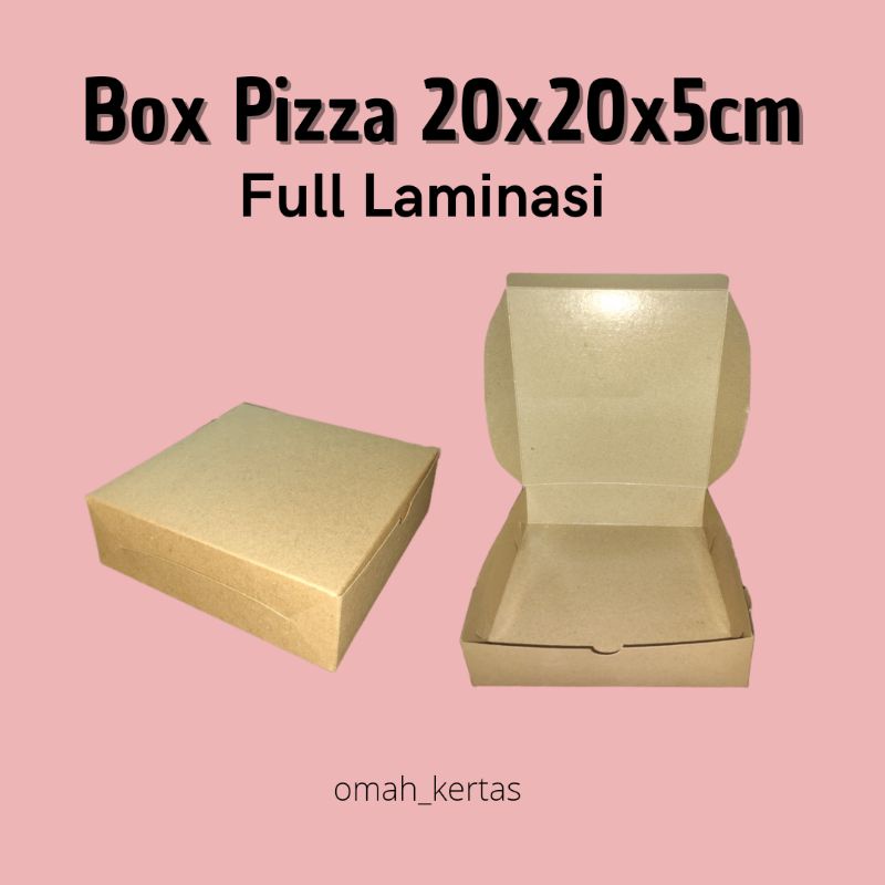 Box Pizza 20x20x5cm Laminasi / kotak/dus kraft - B 09