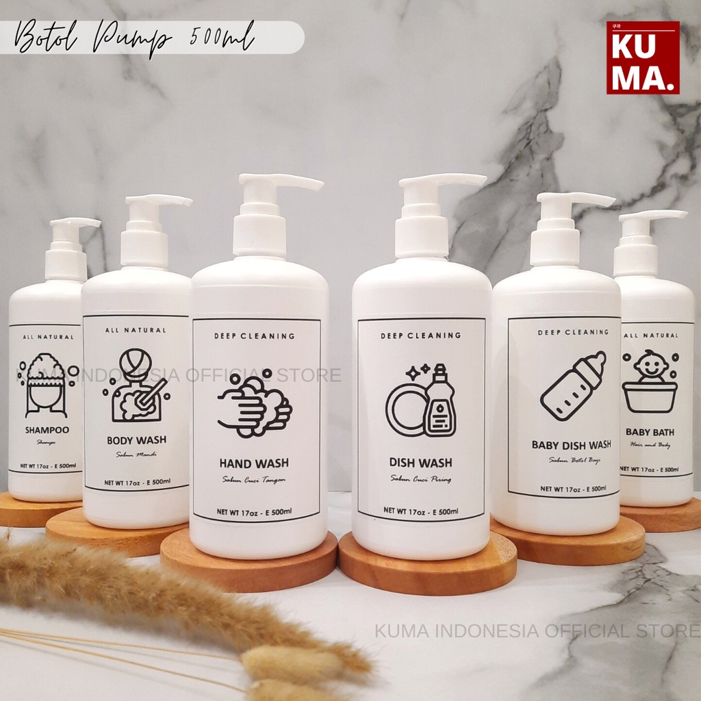 REFILLABLE DISH AND HAND SOAP BOTTLE 500ML | aesthetic bottle refill | botol sabun cuci tangan isi ulang | botol sabun cuci piring isi ulang | botol pump 500ml