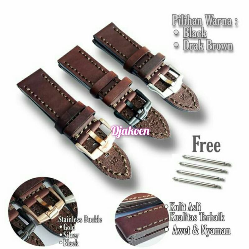Strap kulit asli 22mm 24mm 26mm strap alexander christie strap expedition tali jam tangan kulit asli