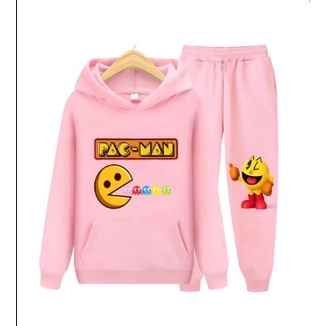 Hzl_outfit Setelan Sweater Hoodie Anak Cewe Dan Cowo Pac Man