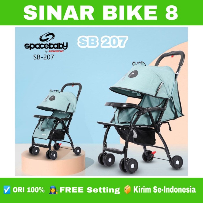 Kereta Dorong Anak Bayi Baby Stoller SPACEBABY SB 207 Bisa Rebahan