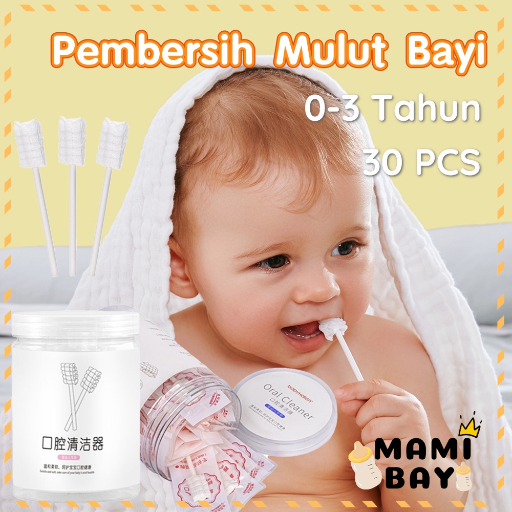 Mamibayi Pembersih Mulut Bayi / Baby Mouth Cleaner Oral Cleaner Kapas Batang / Sikat Lidah Bayi New Born / Gosok Gigi Bayi 0-3 Tahun