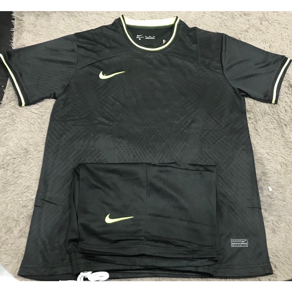 SETELAN BAJU FUTSAL SEPAK BOLA HITAM  POLOS GRADE ORI IMPORT