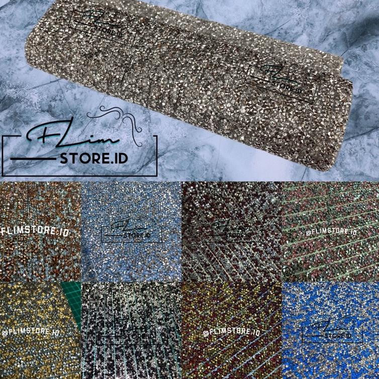 TERBAIK Tikar setrika Payet kristal rhinestone diamond acak gosok lembaran 22x40 cm (Aksesoris Tikar