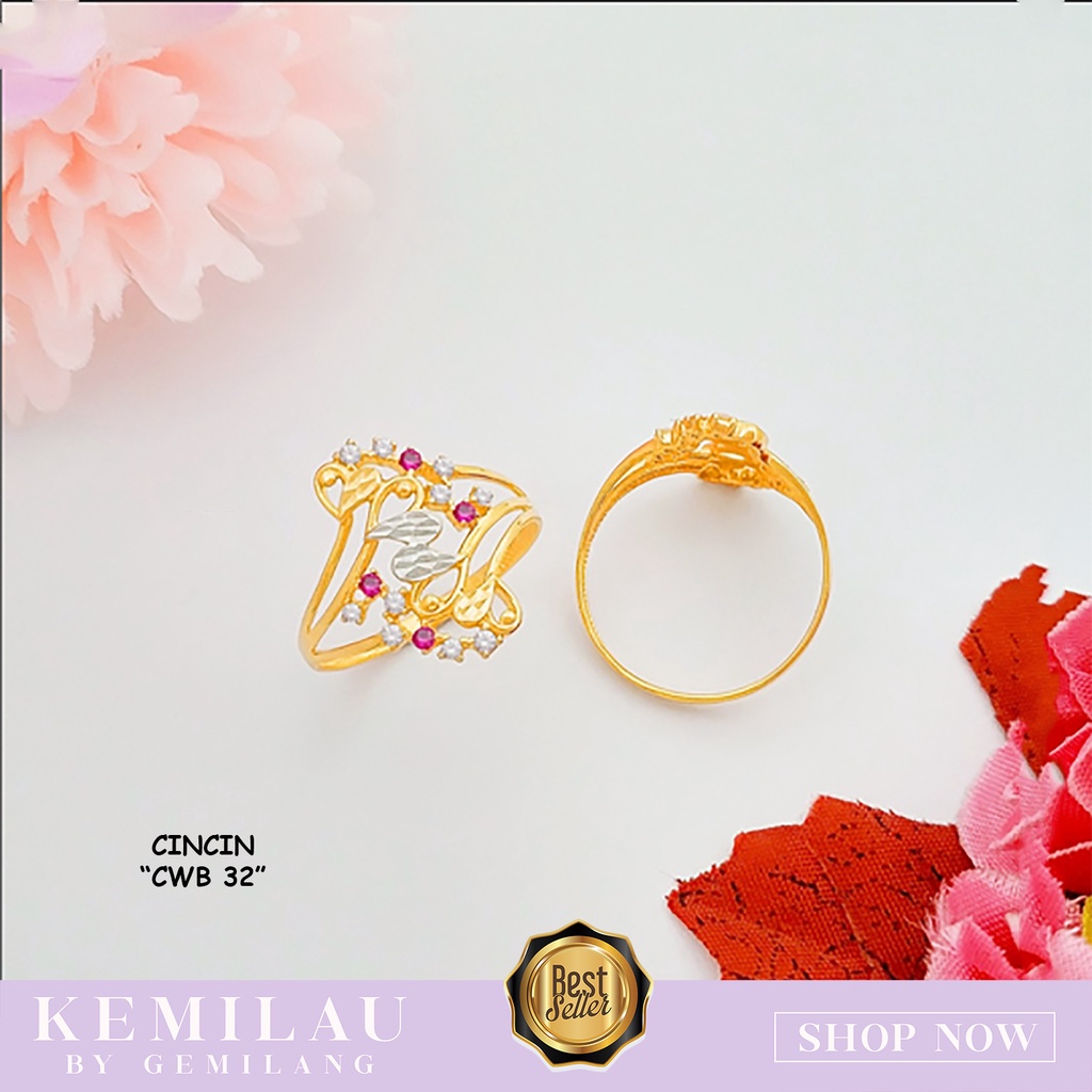 CINCIN WANITA MODEL BESAR MURAH CINCIN EMAS KADAR 6K & 8K LARIS MANIS MODEL BARU GLAMOUR (CB 32)