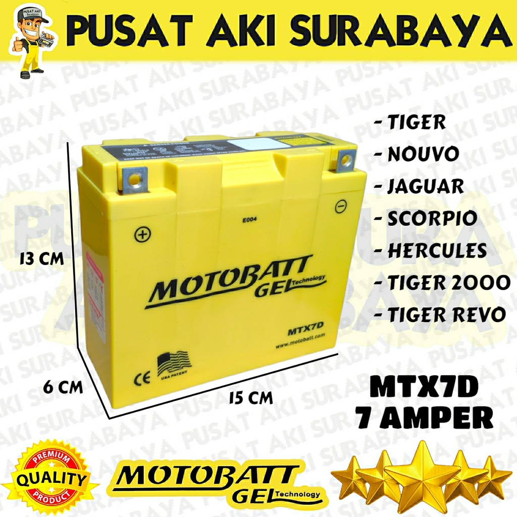 ⭐⭐⭐⭐ MOTOBATT ASLI MTX7D AKI MOTOR ORIGINAL ACCU YAMAHA SCORPIO Z NOUVO Z HONDA TIREV TIGER REVO JAMINAN GARANSI YUASA YB7B-B