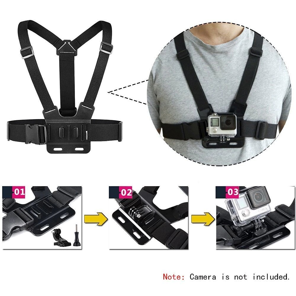 Chest Harness Belt Strap 3 in 1 for GoPro - WMA01 - Black