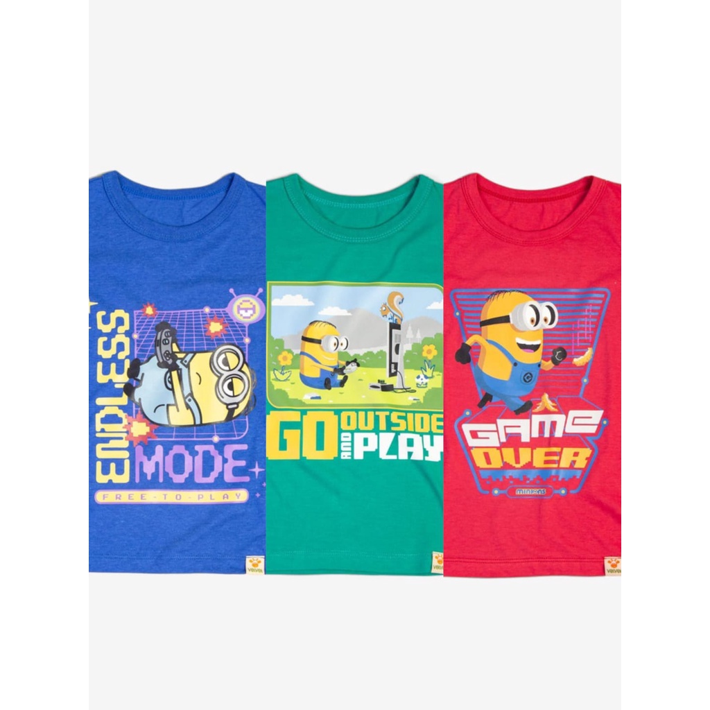 Velvet junior kaos anak - printed tees - series disney princes, Minion  dan spiderman