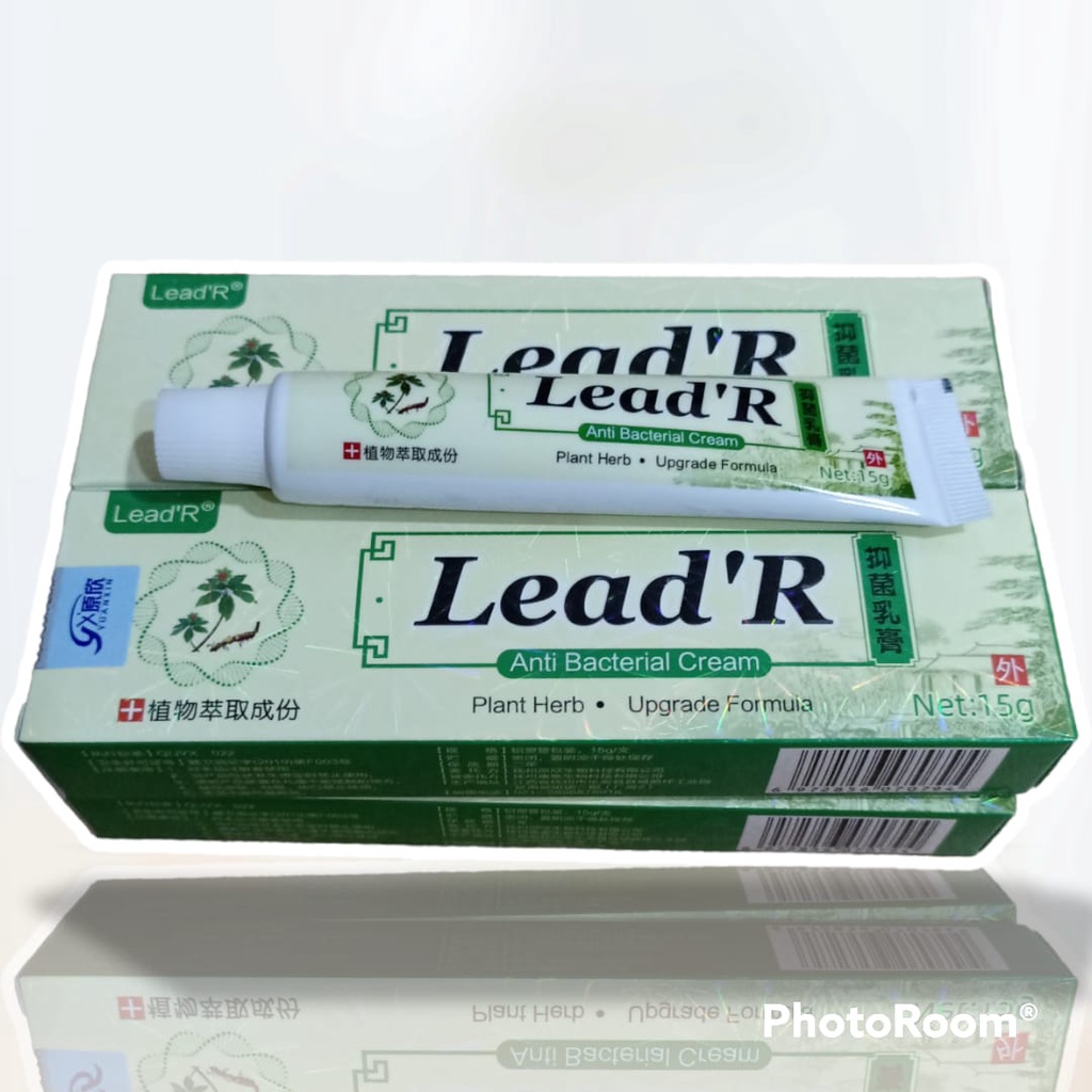 FORMULA BARU 5 X LEBIH AMPUH !!! Salep Gatel Sakit Kulit Eksim Original Lead'R Anti Bacterial Cream isi 15Gr Psoriasis Eksim Jamur Kurap Alergi Kulit Cream SALEP ZUDAIFU OBAT GATAL ALERGI