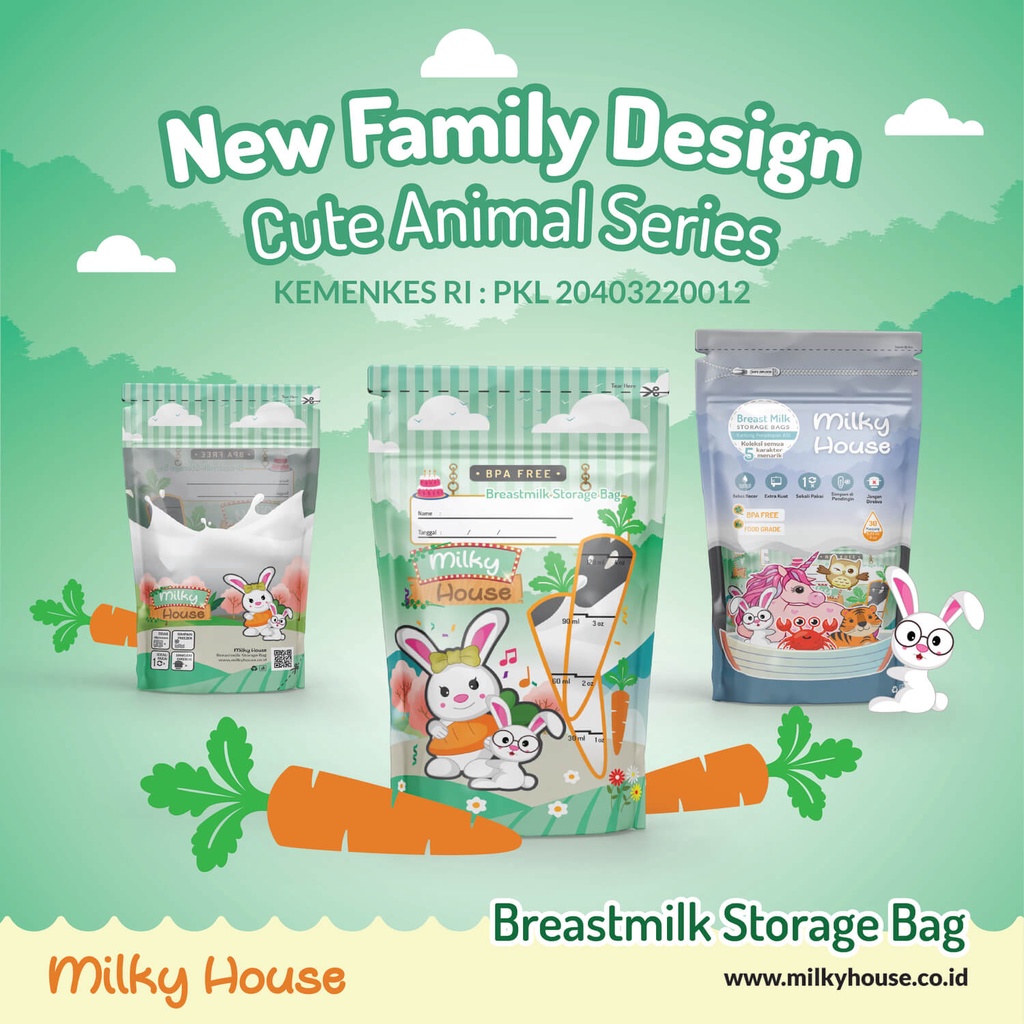 Milky House Kantong ASI 120ml-30 Pcs/ KEMENKES RI PKL 20403220012/ Kantung ASI/ Breast Milk Bags