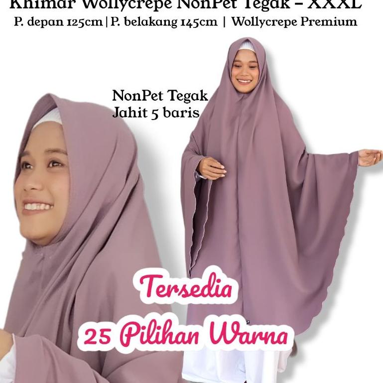 LANGSUNG KIRIM [Diandra Hijab]Jilbab Wollycrepe Syar'i XXXL Kerudung Wollycrepe Khimar Jumbo Syar'i 