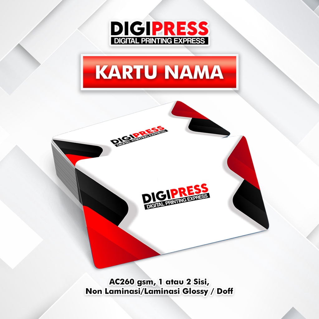 

DIGIPRESS - Cetak / Print Kartu Nama / Name Card 1 Sisi Laminasi Doff / 2 sisi laminating Glossy