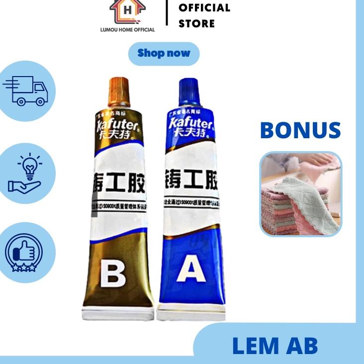 ➳ [FREE GIFT] Lem khususuntuk besi/ Lem Perekat Super Kuat Serbaguna Caster Glue A+B, lem besi multi