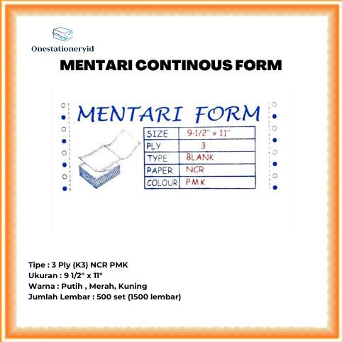 

Kertas Continuous/Continous Form K3/2, 3 Rangkap 3 Ply Bagi 2 Ncr Pmk