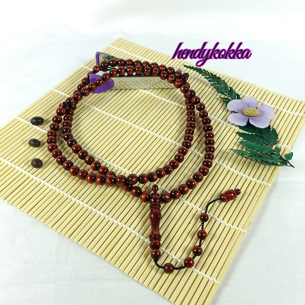 TASBIH 99 TALI ARUS MERAH (AKAR BAHAR) (USER) 8MM