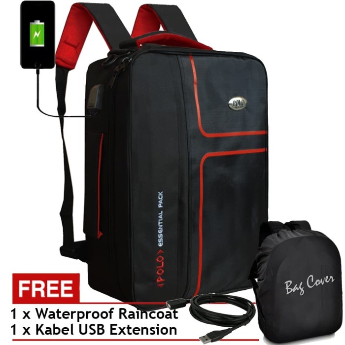 Tas Ransel Pria Tas Backpack USB Charger LL712 Tas Pria Tas Ransel Pria Tas Laptop Ori(B9E7) tas pun