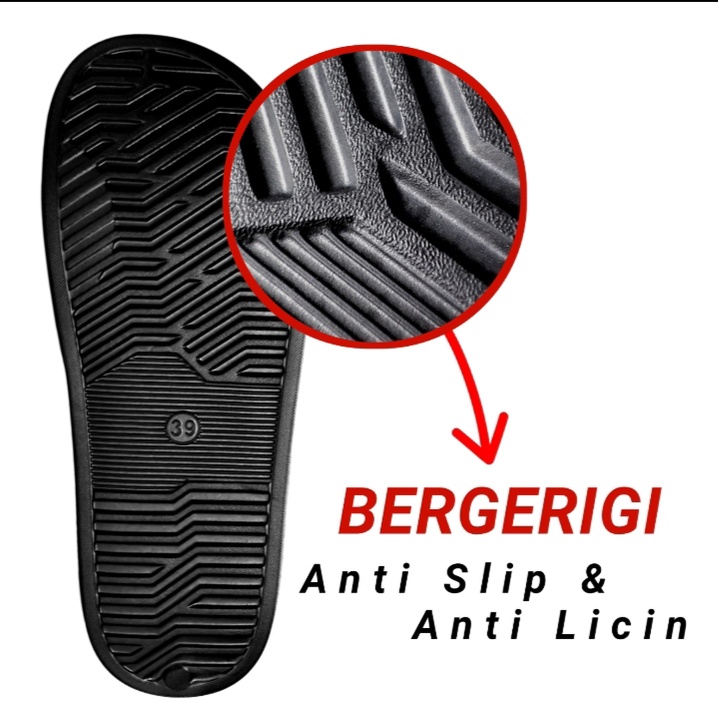 Sandal Slide Pria Hitam Original Sandal Slop Pria