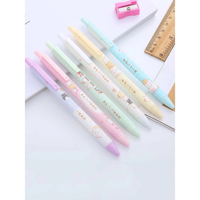 

[ALPHACA] Pena Aesthetic Korea Lucu Tinta Hitam Tebal 1 pcs Murah Pastel Colourful Cat Pen