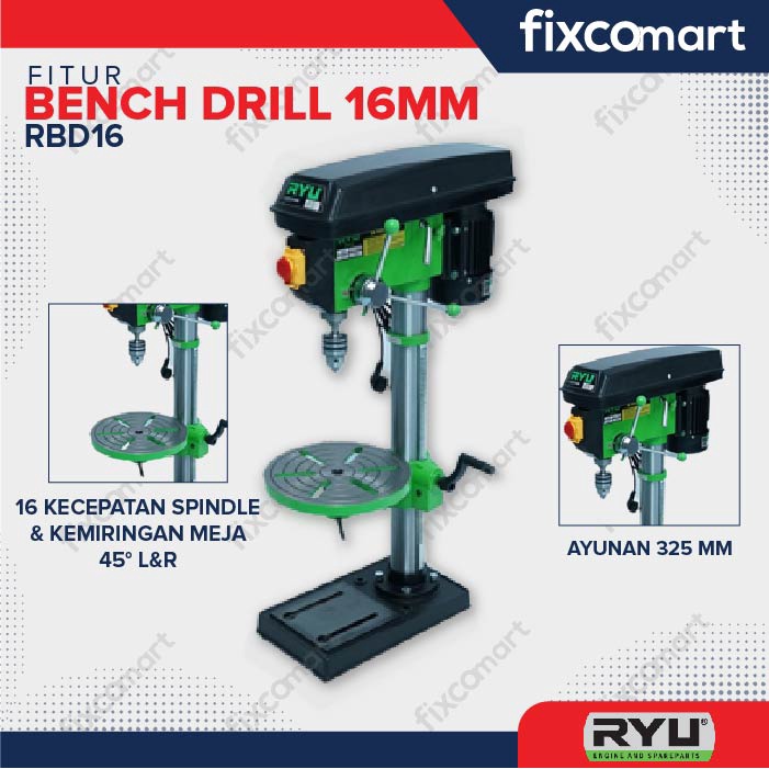 RYU Mesin Bor Duduk Ryu Rbd 16 Bench Drill