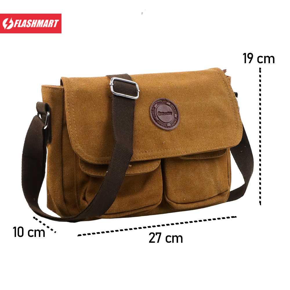 Flashmart Rhodey Tas Selempang Messenger Bag Bahan Kanvas - 1008