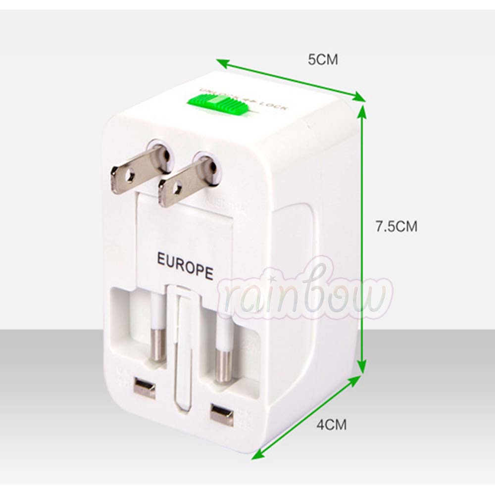 Travel Adaptor Universal ALL IN 1 / adaptor traveling  Sambungan Listrik EU AU UK US Plug TRAVEL ADAPTER