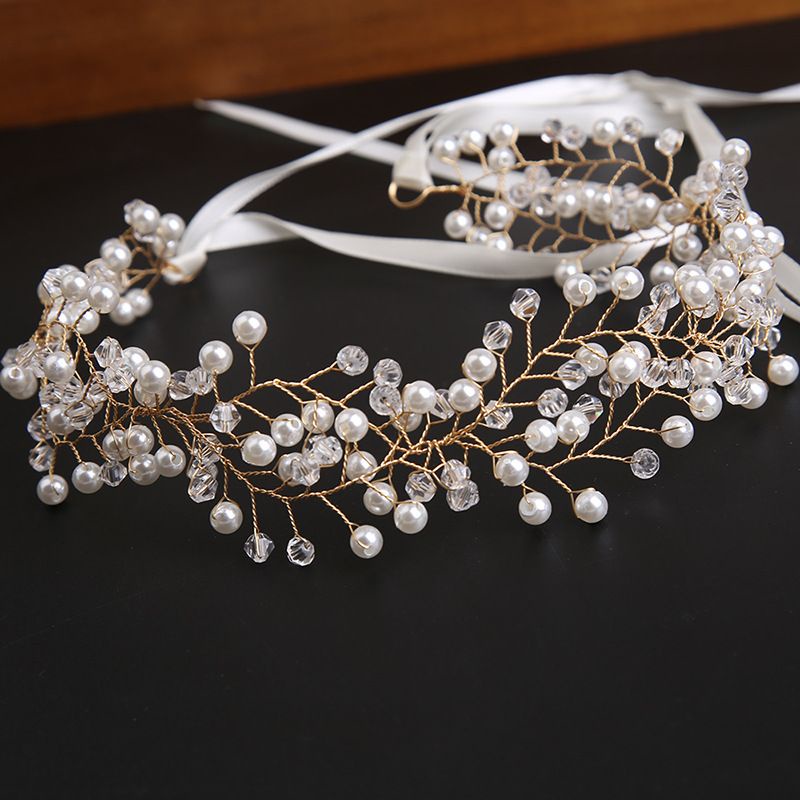 Zakia Headpiece - Headpiece Mutiara Warna Silver Dan Gold