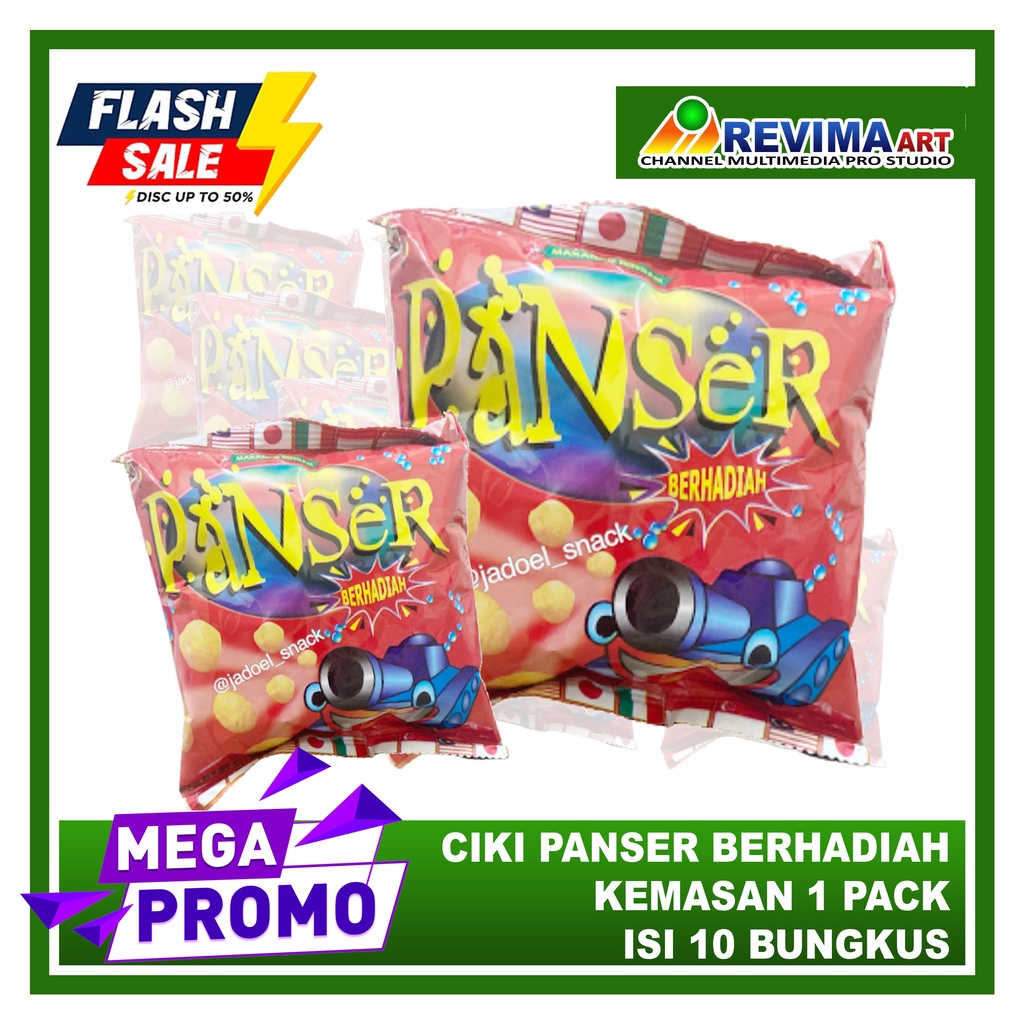 

Snack Berhadiah Ciki Panser Kemasan 1 Pack isi 10 bungkus