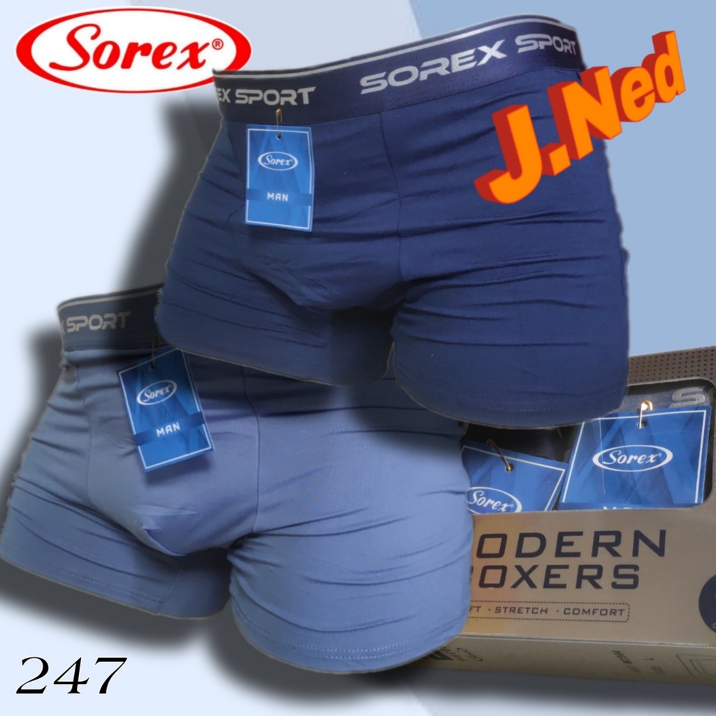 J247D - CELANA DALAM BOXER PRIA SOREX SIZE S - XL  PER BOX ISI 2 PCS