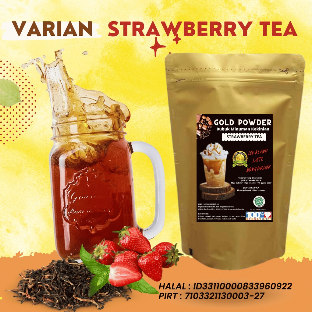 1 Kg GOLD POWDER ES TEH ANEKA RASA | ICE TEA VIRAL | STRAWBERRY TEA | LECY TEA | GRAPE TEA | LEMONTEA | THAI TEA