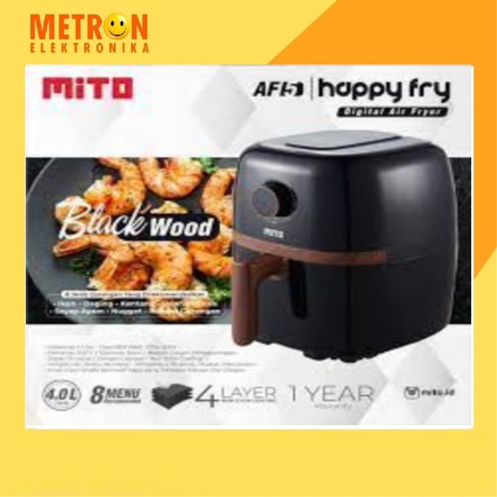 MITO AF 5 BLACK/WHITE WOOD - HAPPY FRY AIRFRYER 4LTR