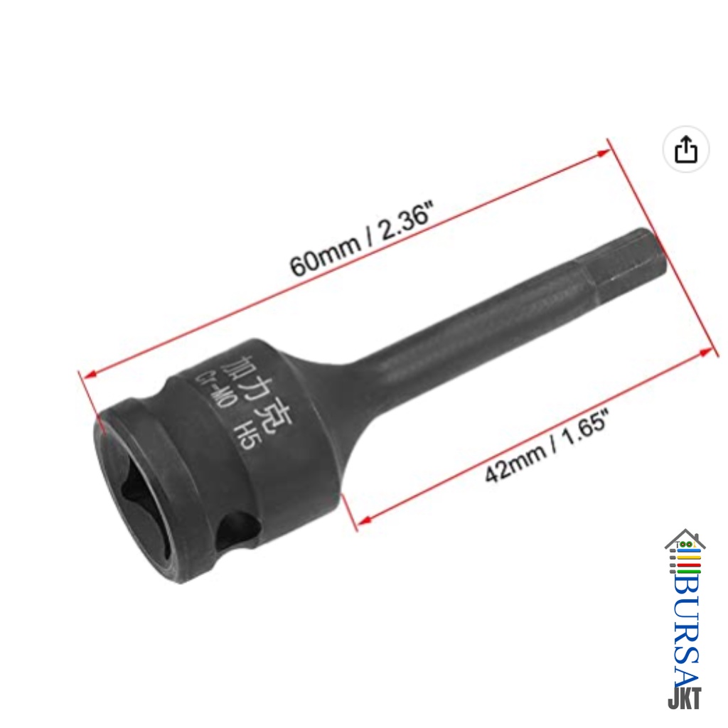 IMPACT HEX SOCKET 1/2 INCH CR-MO H5