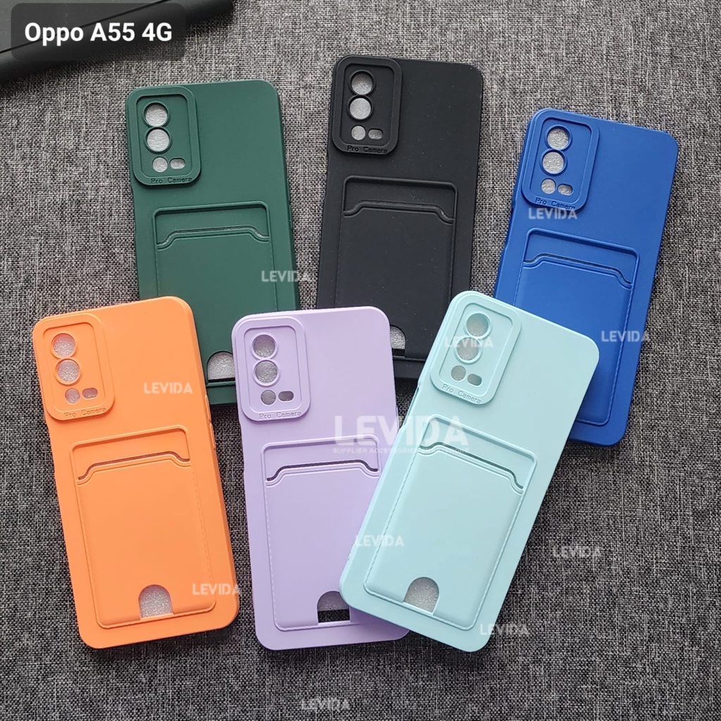 Oppo A52 Oppo A53 Oppo A55 4G Case Pro Camera Card Case Slot Kartu Case Oppo A52 Oppo A53 Oppo A55 4