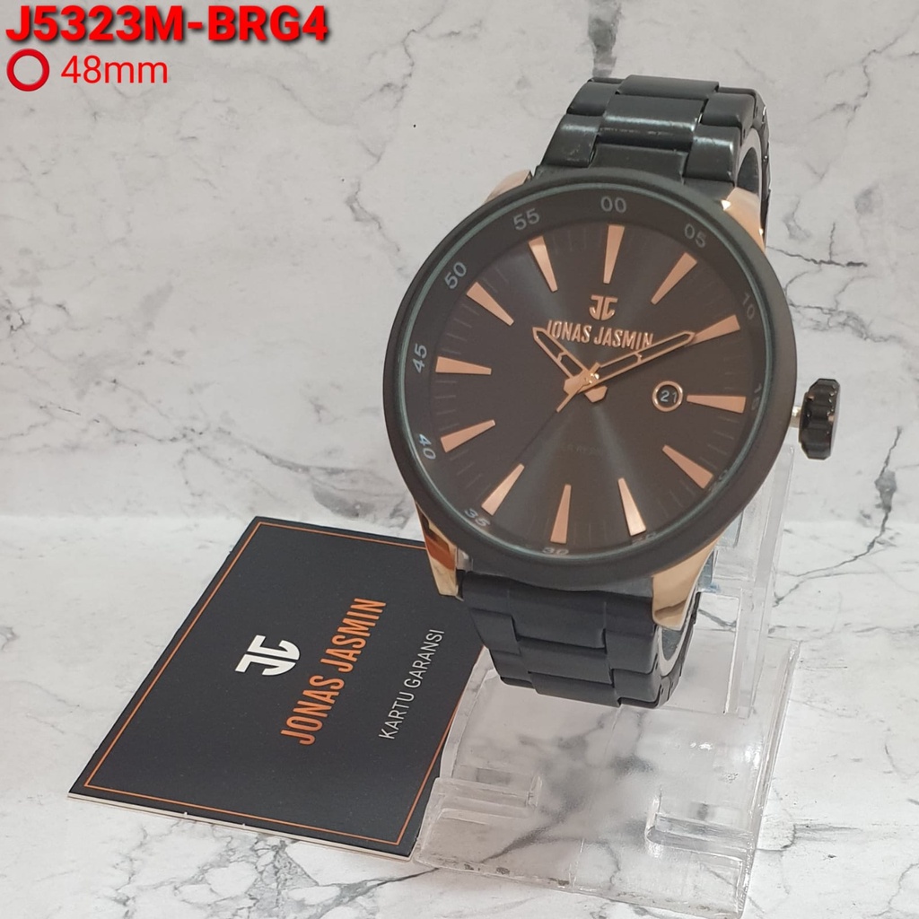 BEST SELLER JAM TANGAN PRIA JONAS JASMIN 5323 ORIGINAL P105 TALI RANTAI ANALOG BODY BULAT DM 4.8CM FREE BOX &amp; BATERAI || JAM TANGAN FASHION PRIA JAM TANGAN COOWK MURAH