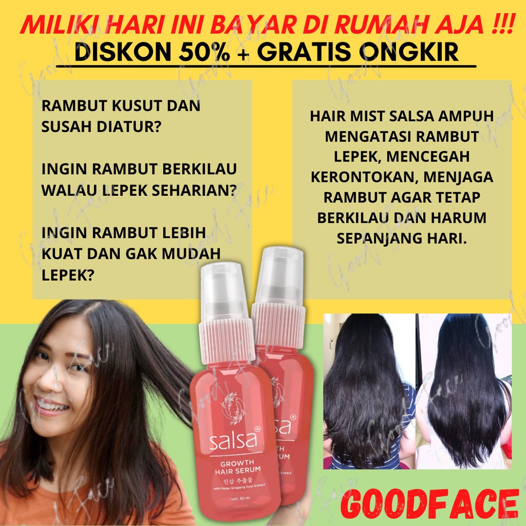 SALSA HAIR SERUM 80ML ORIGINAL BPOM SERUM RAMBUT SALSA VITAMIN GROWTH=MERAH