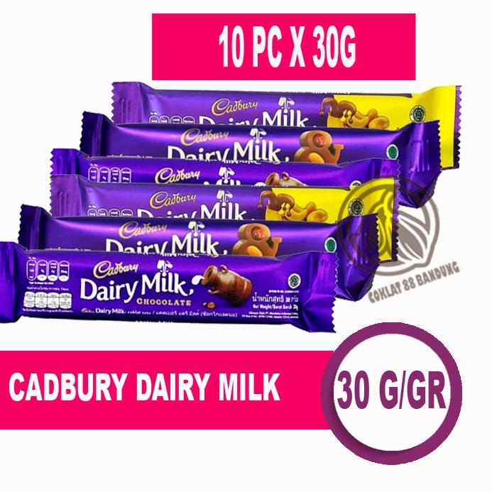 

➢ CADBURY DAIRY MILK 30GR ISI 10 PCS, COKELAT CADBURY 30 GRAM 30 gr ♢