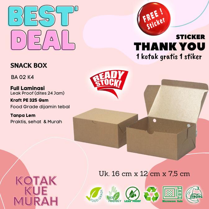 

Kemasan / Packaging Kue Basah Eco Paper Kotak Kraft