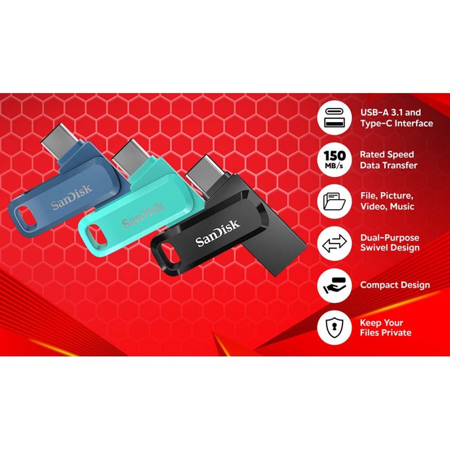 FLASHDISK SANDISK DUAL DRIVE GO TYPE C 128 GB