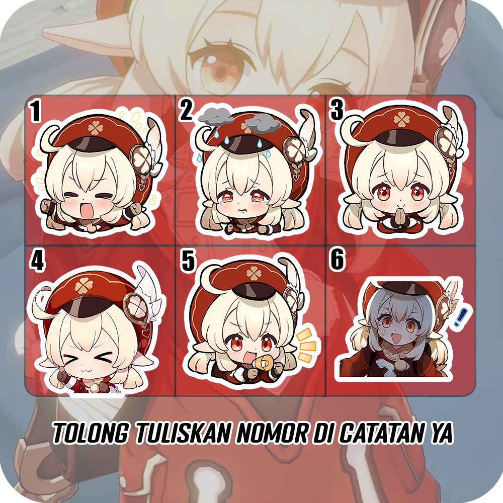 Stiker Glossy Klee Genshin Impact, Sticker Anime Untuk di HP, Laptop, Helm, Motor dll