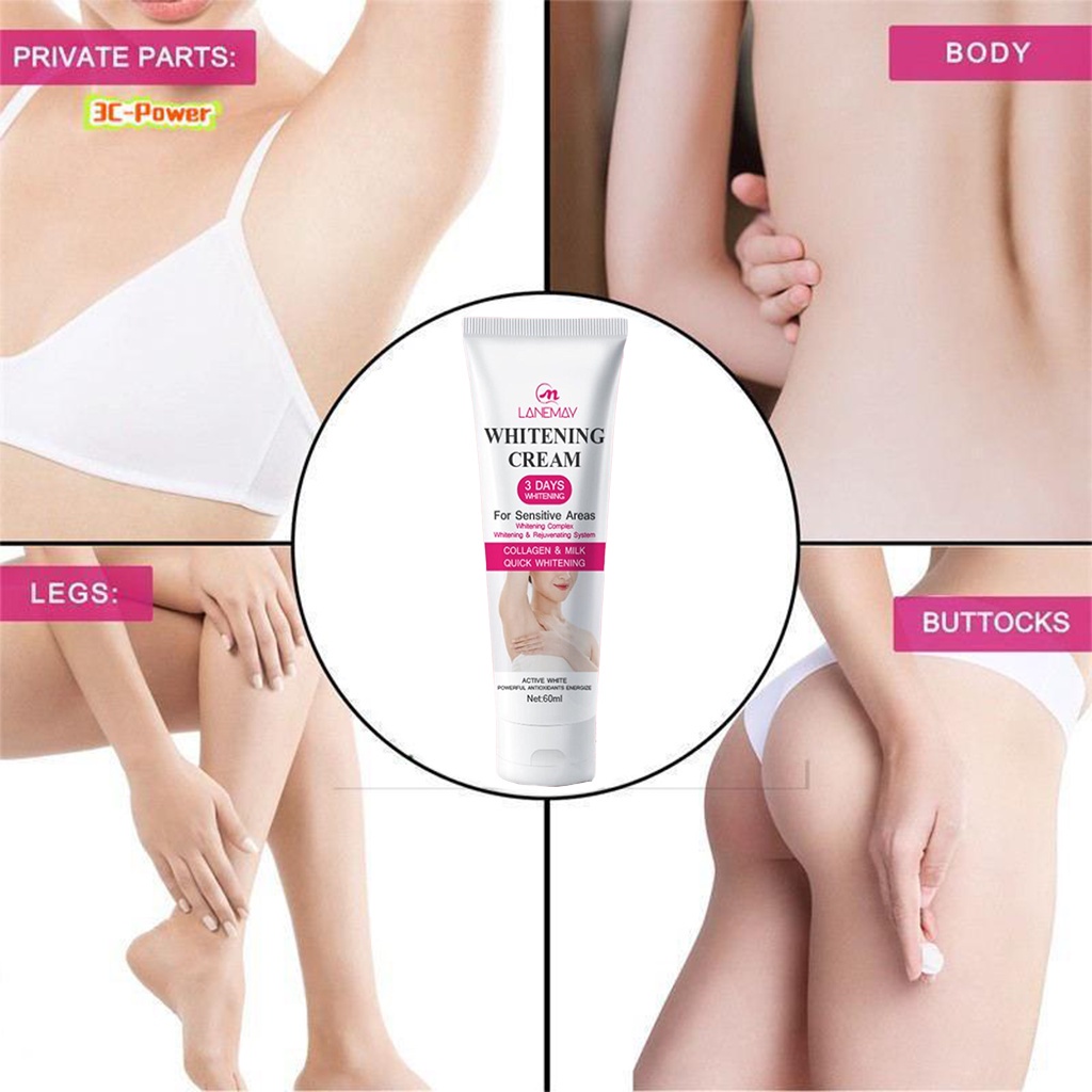 Lanemay Underarm Whitening Cream | Krim Pemutih Ketiak  Tubuh Pemutih Ketiak Dan Selangkangan Pemutih Ketiak Dan Lutut Pemutih Kulit 60ml - Pemutihan Cepat 3 Hari