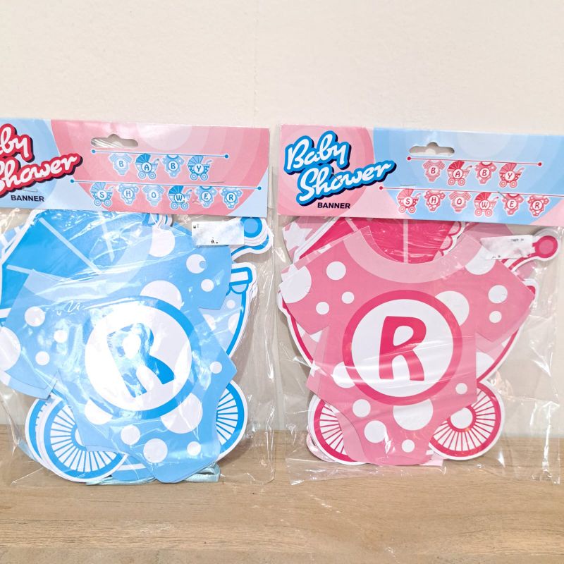 Flag baby shower banner baby shower gender reveal banner kertas baby girl boy