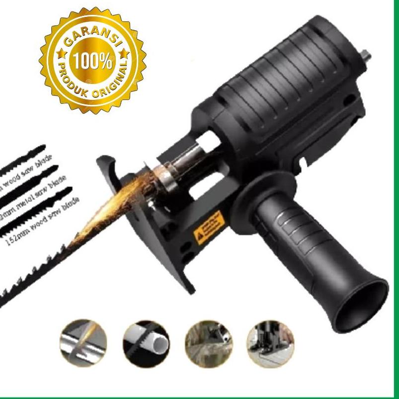 ♟ Adapter reciprocating jigsaw adapter bor ke gergaji tambahan jig saw mesin bor tangan Gergaji Kone