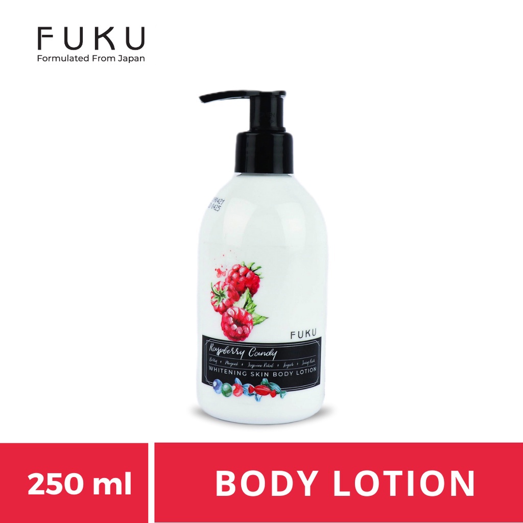 Fuku Whitening Skin Body Lotion Raspberry Candy Moisturizer With Ekstrak Raspberry