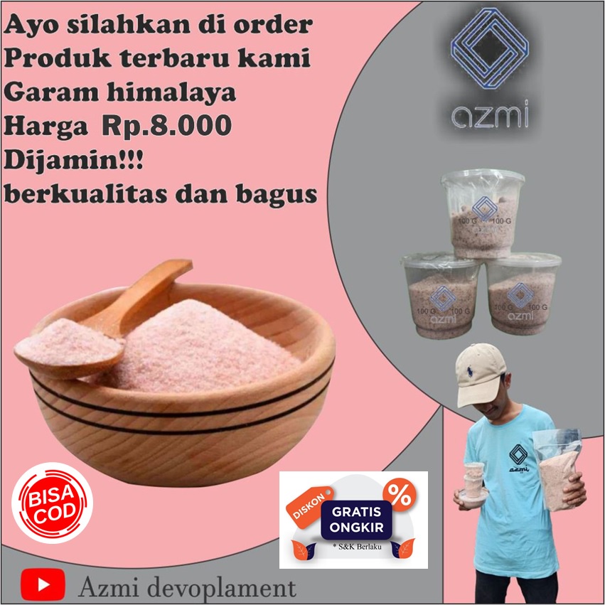 Himalayan Pink Salt Garam Natural Himalaya Repack 100 Gr