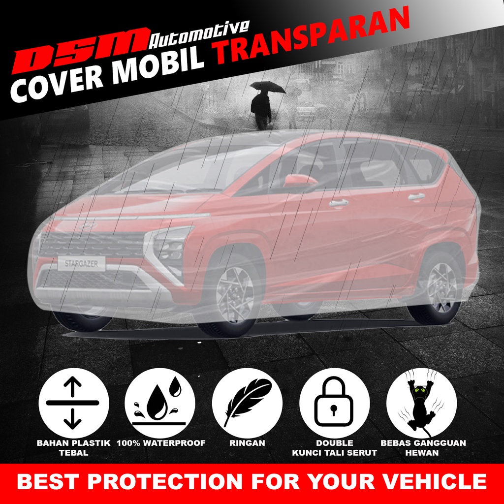 Cover Mobil Datsun GO Transparan / Plastik Tebal Waterproof Outdoor Indoor