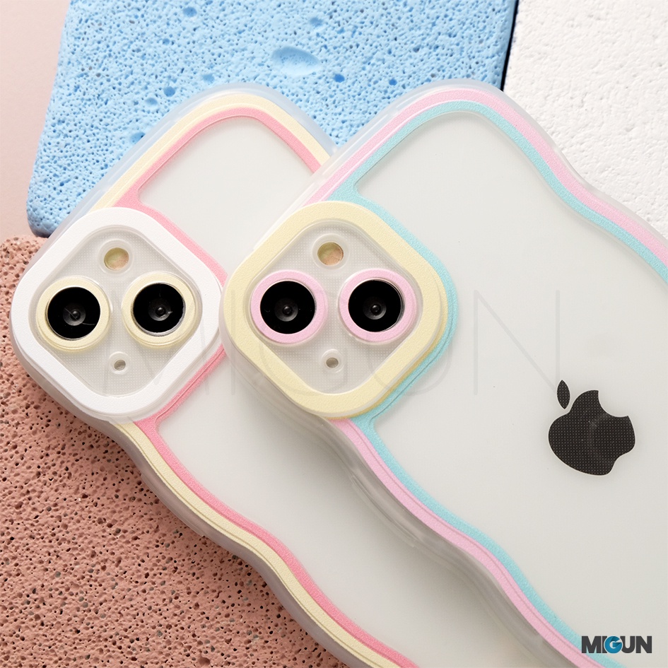 Curly Pastel Transparent Silicone Case iPhone 7 8 Plus X XS MAX XR 11 12 13 14 PRO MAX PLUS