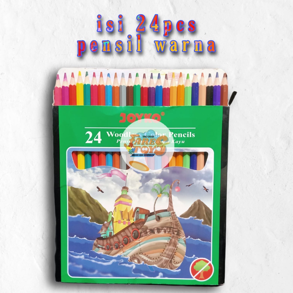 

JOYKO Pensil Warna Isi 24 Woodless Color pencils Hexagonal Grip CP - 104