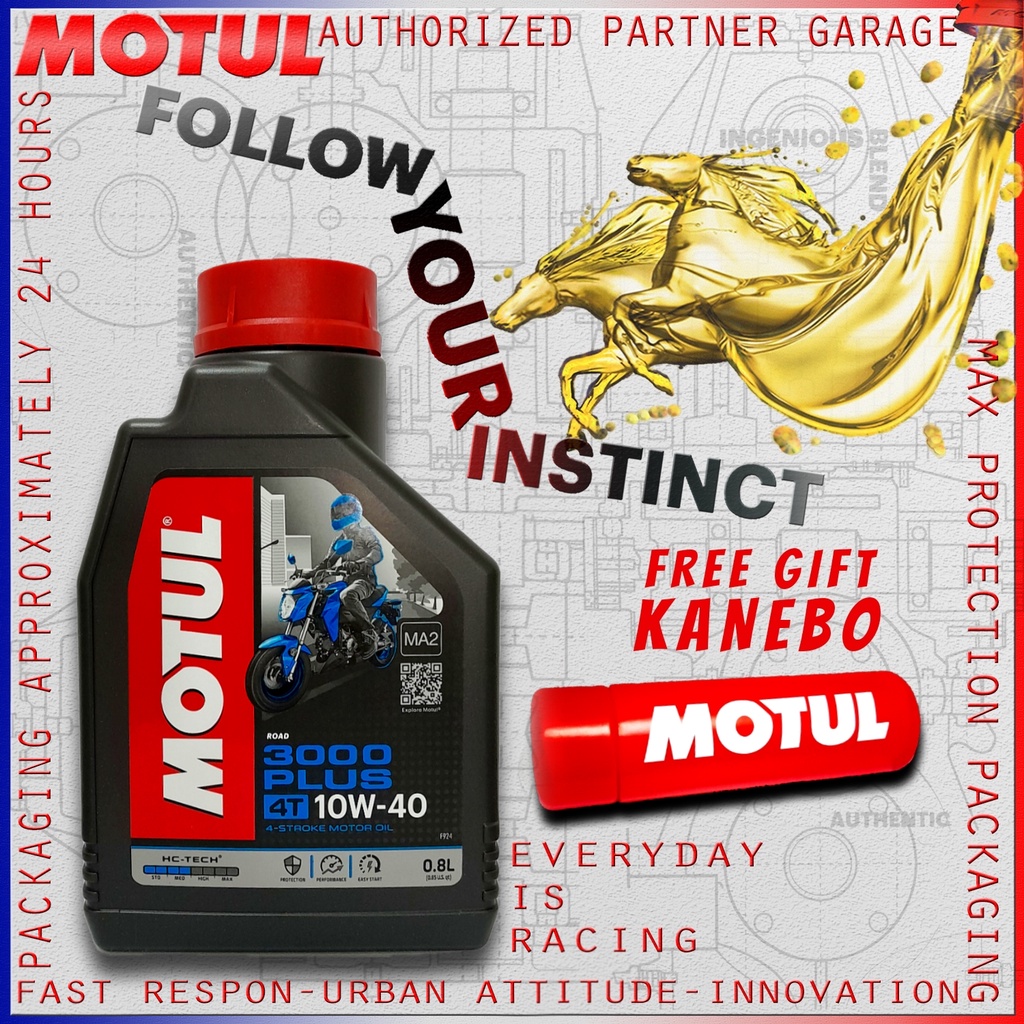 MOTUL 3000 PLUS 4T 10W40 800ml OLI MOTOR IMPORT ORIGINAL 100%