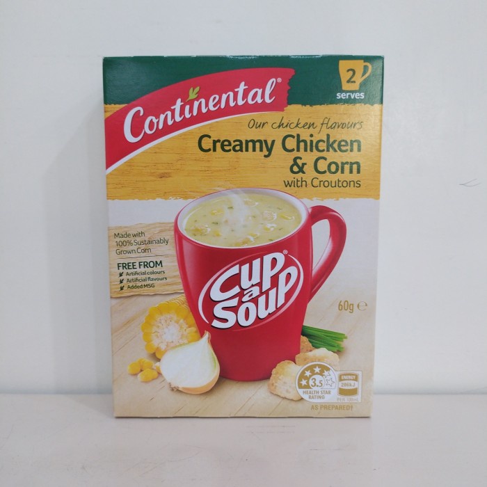 

Continental Cup a Soup Creamy Chicken & Corn 2 Serves 60 gram