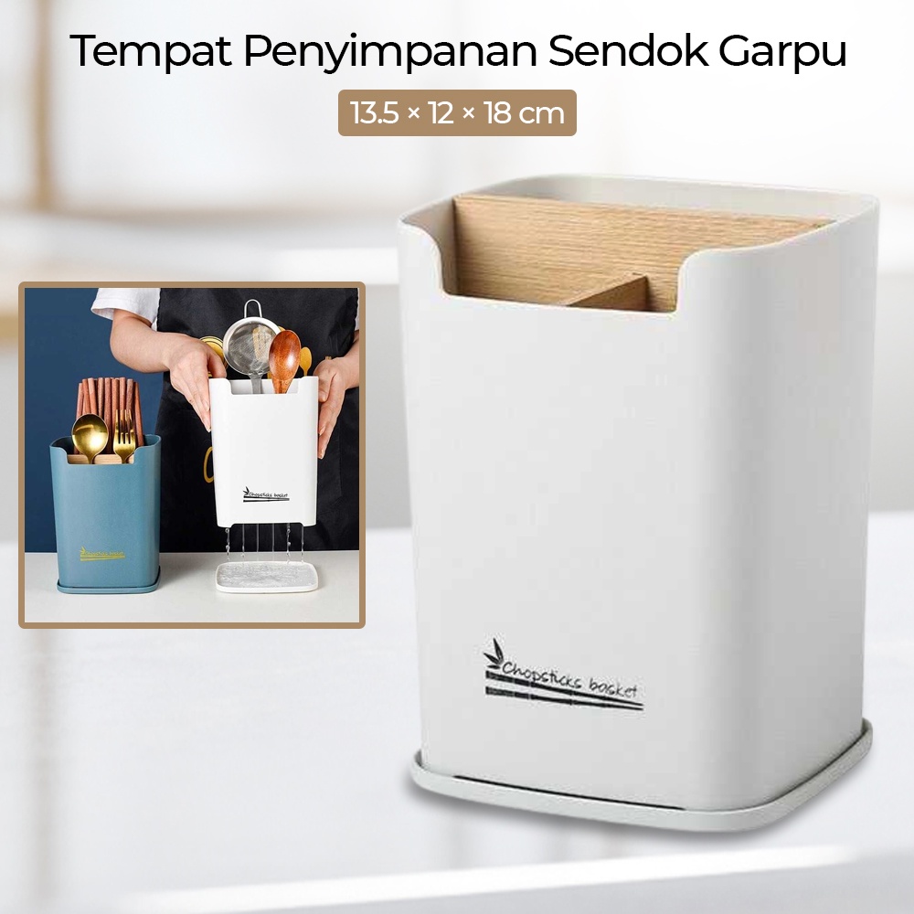 Tempat Penyimpanan Sendok Garpu Kitchen Storage Organizer Putih H-210