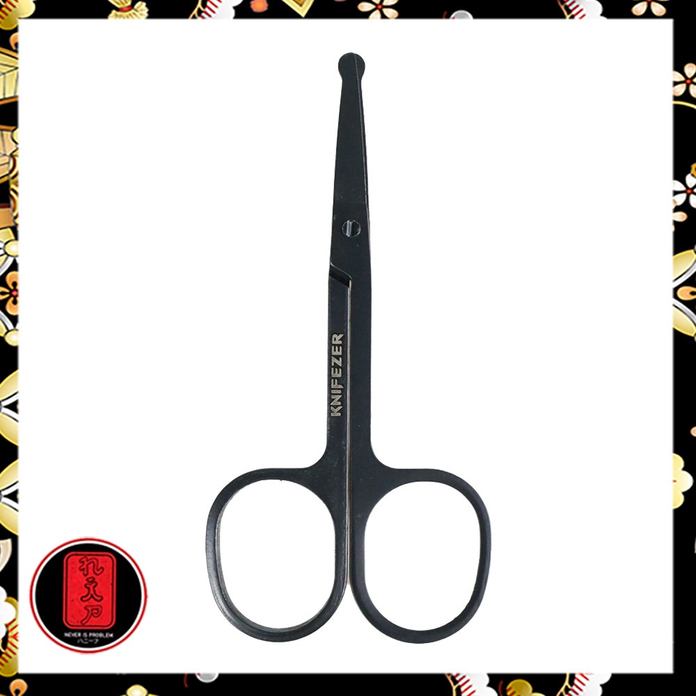 KNIFEZER Gunting Cukur Bulu Hidung Nose Hair Scissor Stainless Steel - FS124 - Black